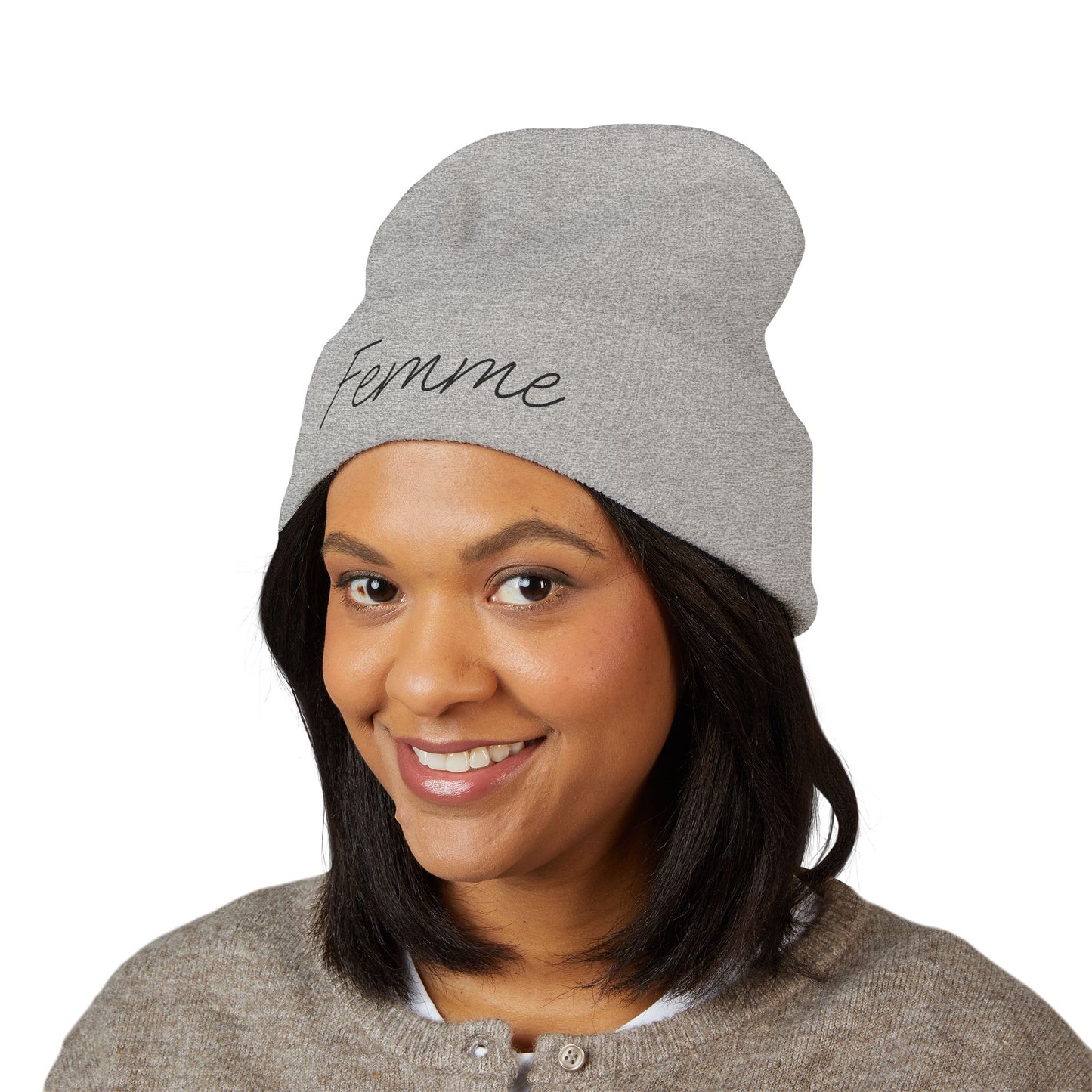Embroidered Beanie, Cozy Winter Hat, Fashion Accessory, Gift for Her, Femme LGBTQ, Cute Fall Style