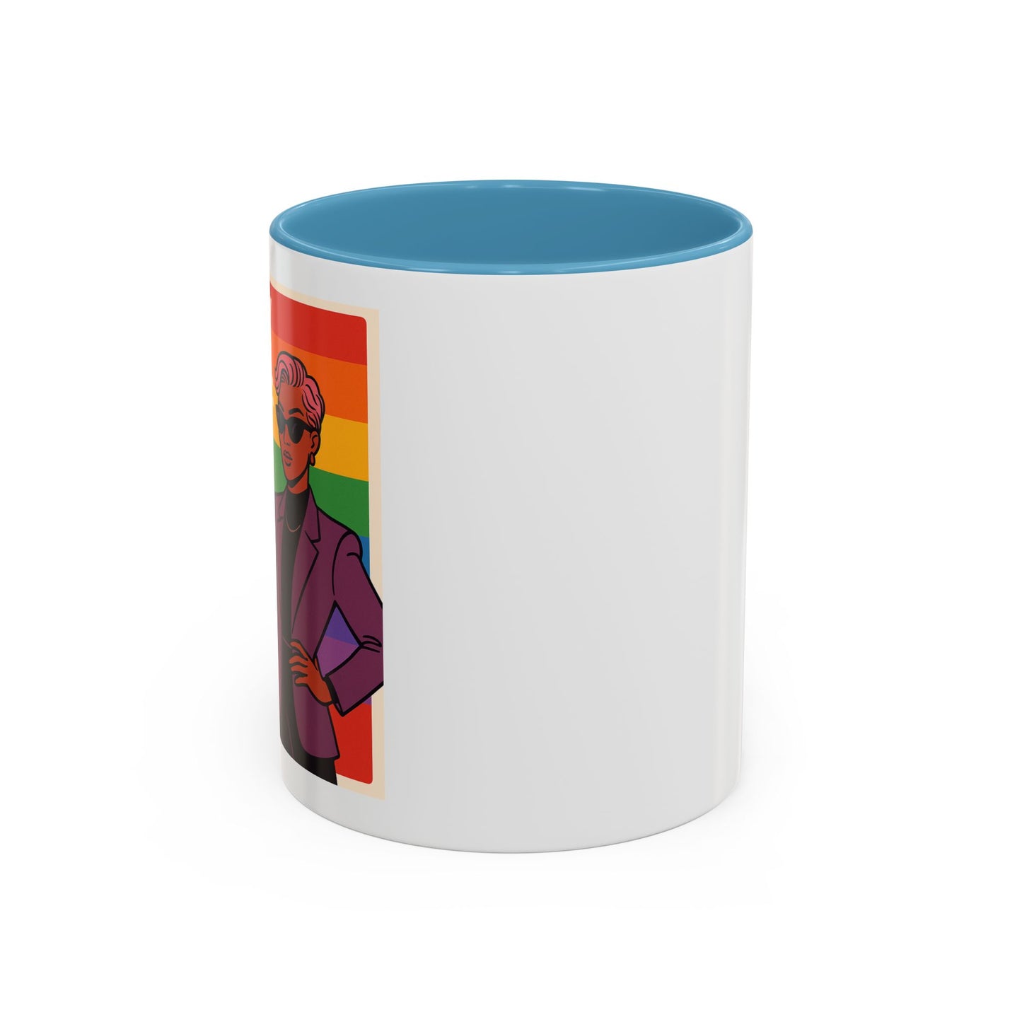 Pride-Inspired Accent Coffee Mug, LGBTQ+ Gift, Rainbow Design, Unique Coffee Cup, Fun Mug for Pride Month, Inspirational Tea Mug
