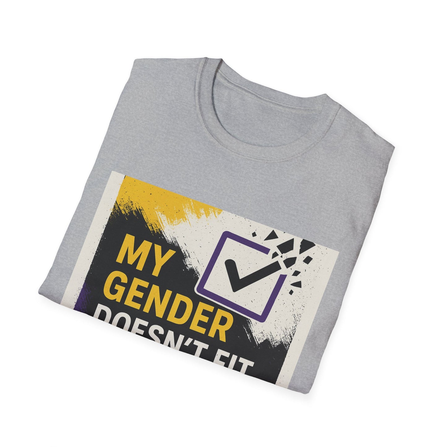 Nonbinary Unisex Softstyle T-Shirt, Gender Identity Tee, LGBTQ Pride Shirt, Custom Quote T-Shirt, Statement Graphic Tee