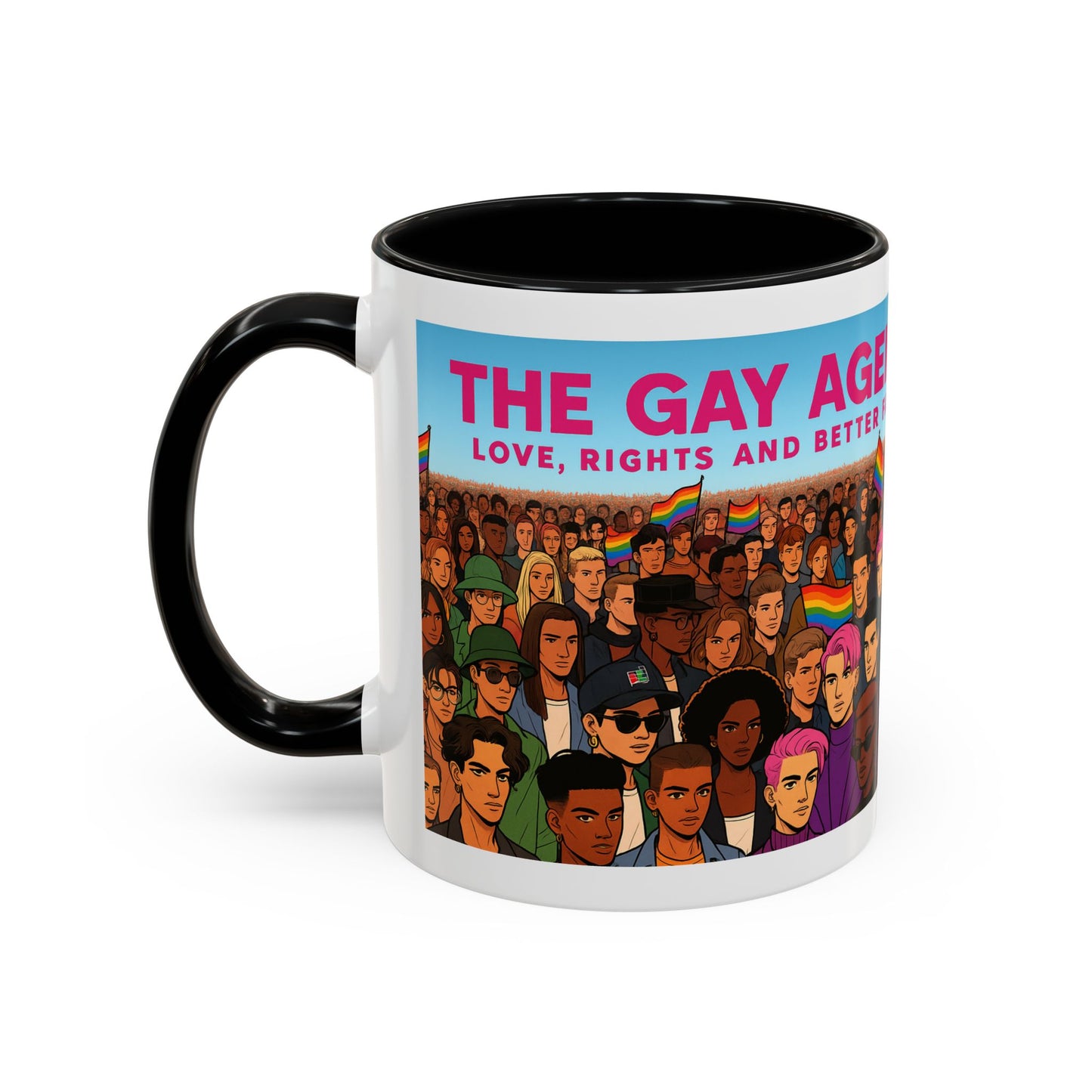 Celebrate Diversity Accent Coffee Mug | LGBTQ+ Pride Mug | Unique Gift for Allies and Activists | Perfect for Home or Office
