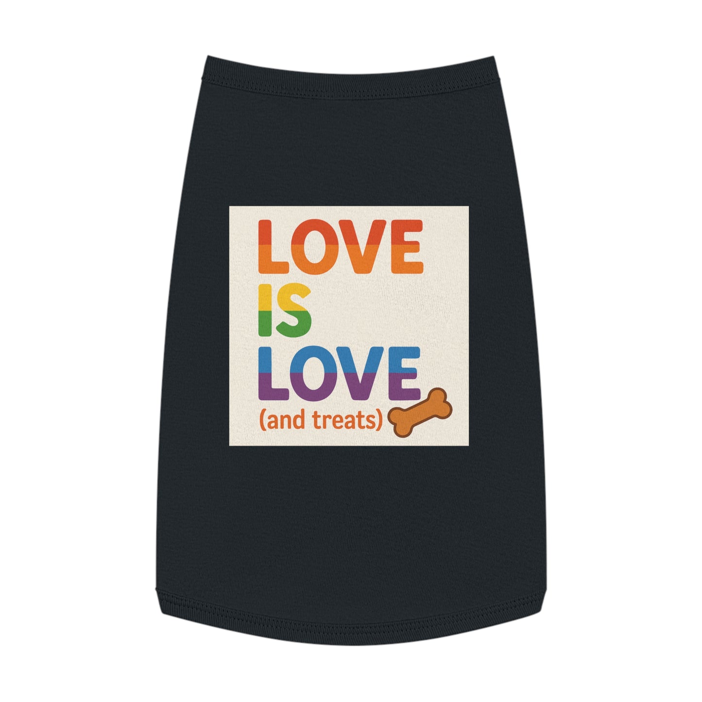 Rainbow Love Pet Tank Top, Funny Dog Shirt, LGBTQ+ Pet Apparel, Summer Dog Clothes, Comfortable Pet Wear, Pride Month Pet Outfit