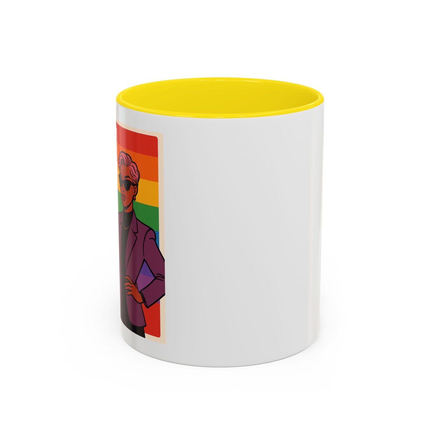 Pride-Inspired Accent Coffee Mug, LGBTQ+ Gift, Rainbow Design, Unique Coffee Cup, Fun Mug for Pride Month, Inspirational Tea Mug