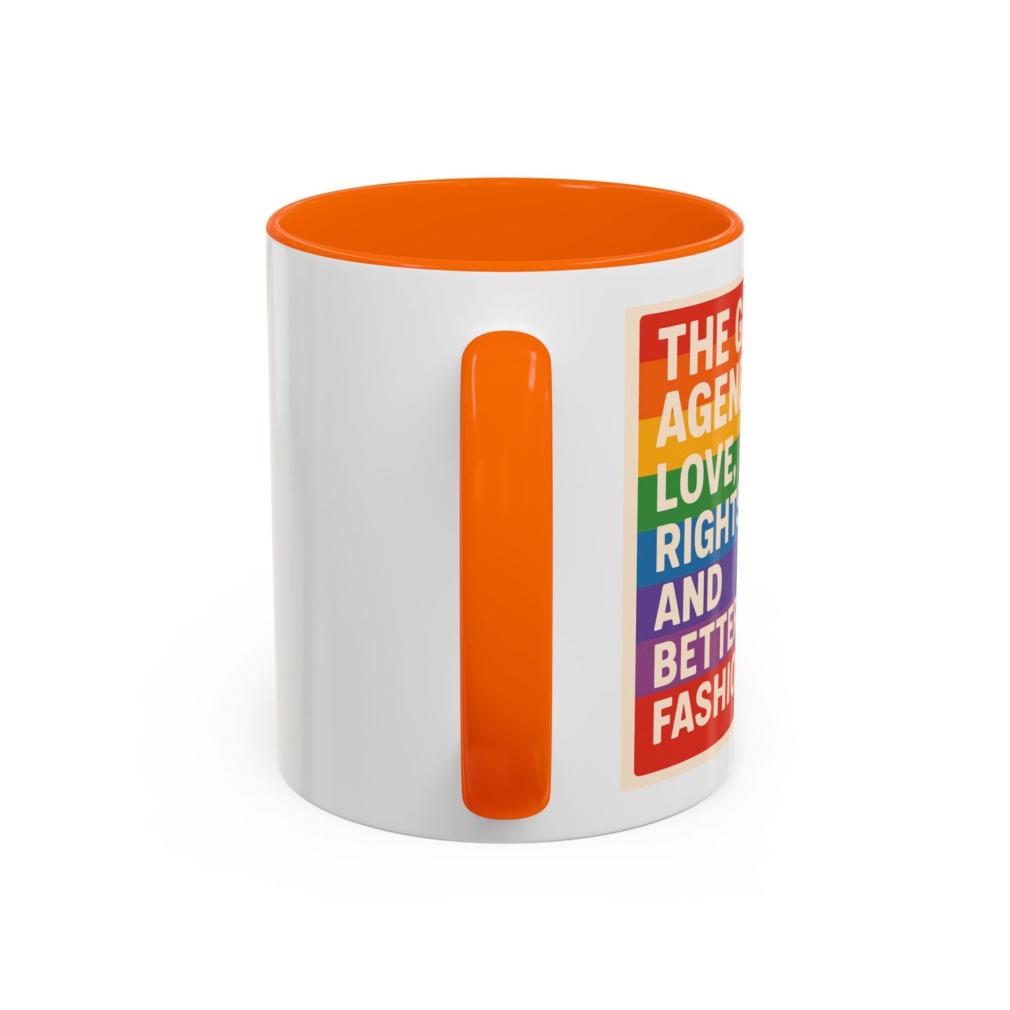 Pride-Inspired Accent Coffee Mug, LGBTQ+ Gift, Rainbow Design, Unique Coffee Cup, Fun Mug for Pride Month, Inspirational Tea Mug