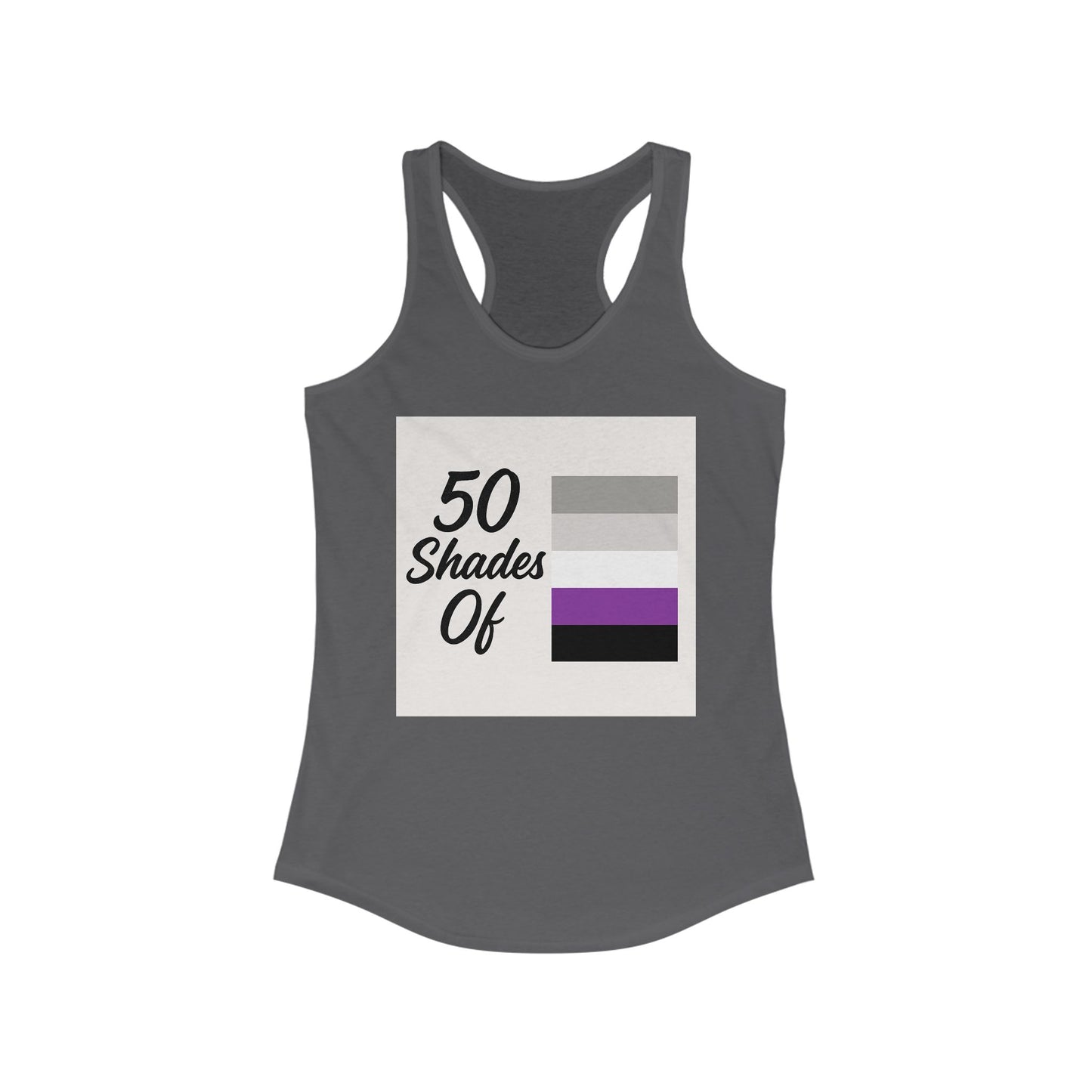 50 Shades of Pride Racerback Tank, LGBTQIA+ Apparel, Women's Summer Top, Workout Tank, Gift for Pride Month, Festival Wear