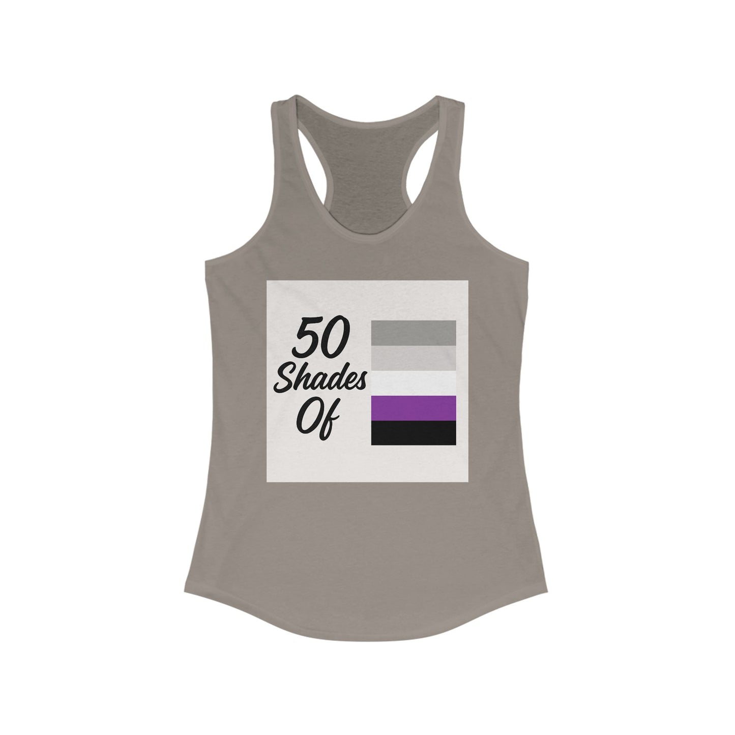50 Shades of Pride Racerback Tank, LGBTQIA+ Apparel, Women's Summer Top, Workout Tank, Gift for Pride Month, Festival Wear