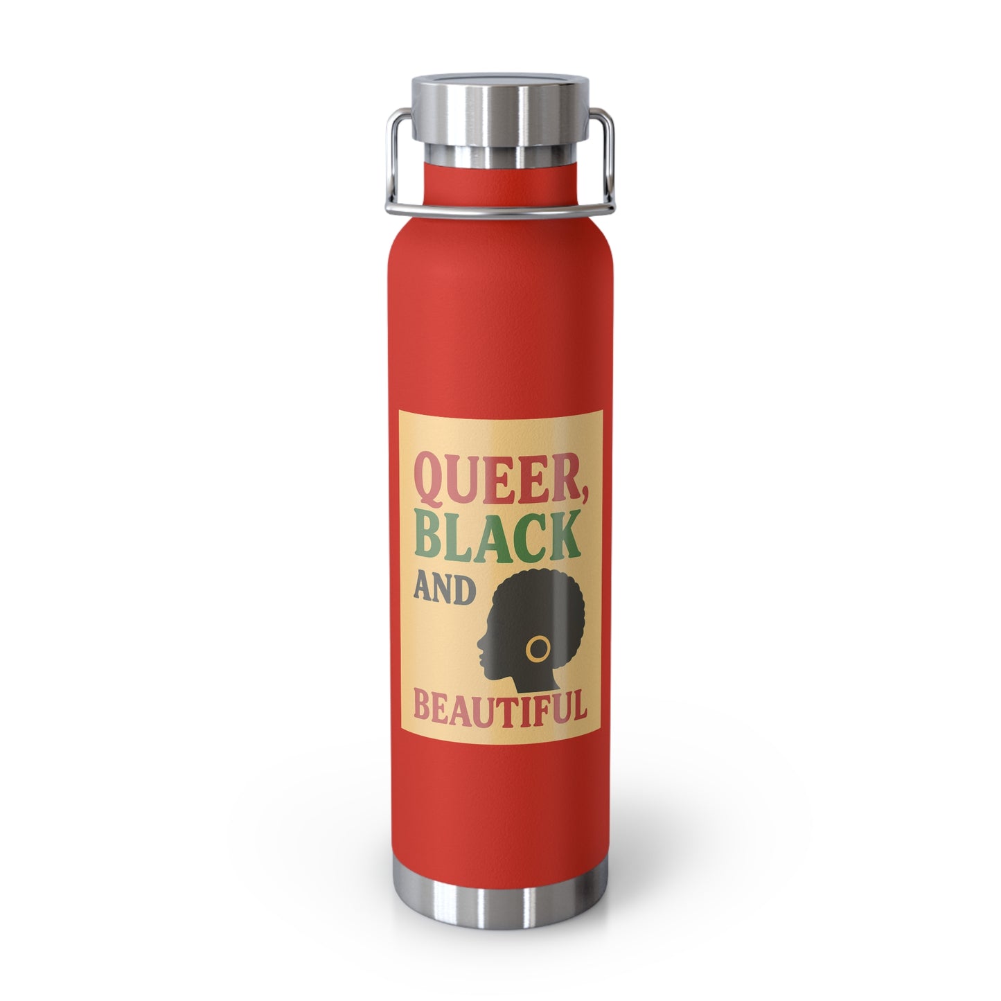 Queer Black and Beautiful Travel Bottle - Stylish Insulated Water Bottle, Eco-Friendly Hydration for Activists, Pride Events, Gifts
