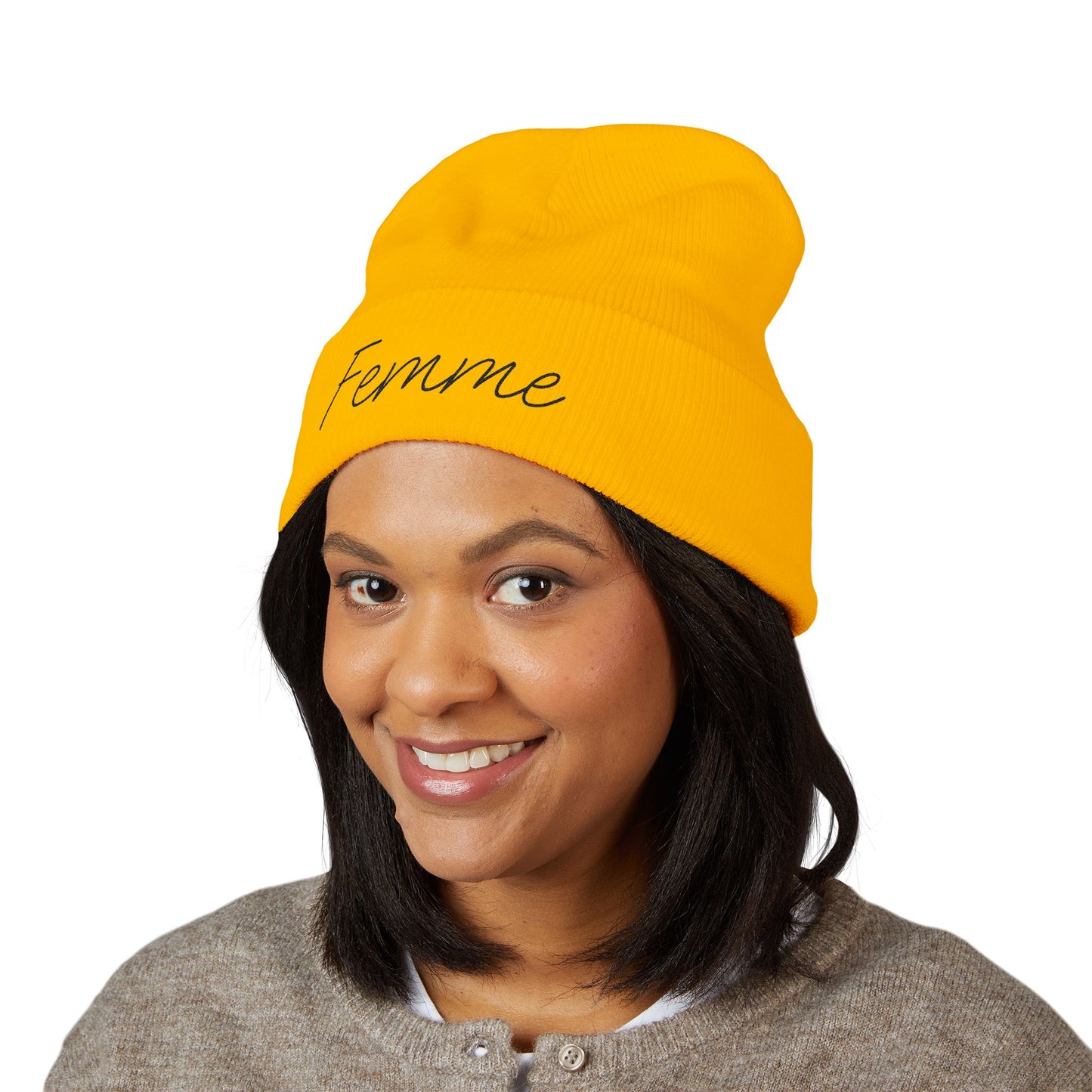 Embroidered Beanie, Cozy Winter Hat, Fashion Accessory, Gift for Her, Femme LGBTQ, Cute Fall Style