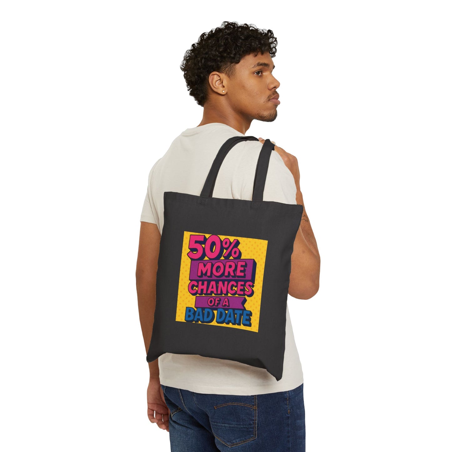 Trendy Cotton Canvas Tote Bag, Eco-Friendly Shopping Tote, Gift for Friends, Pride Tote, Funny Tote Bag, Bisexual Pride Bag