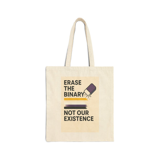 Nonbinary Canvas Tote Bag with Custom Designs | Eco-Friendly Shopping Bag, Reusable Grocery Bag, Gift for Activists, Conversation Starter