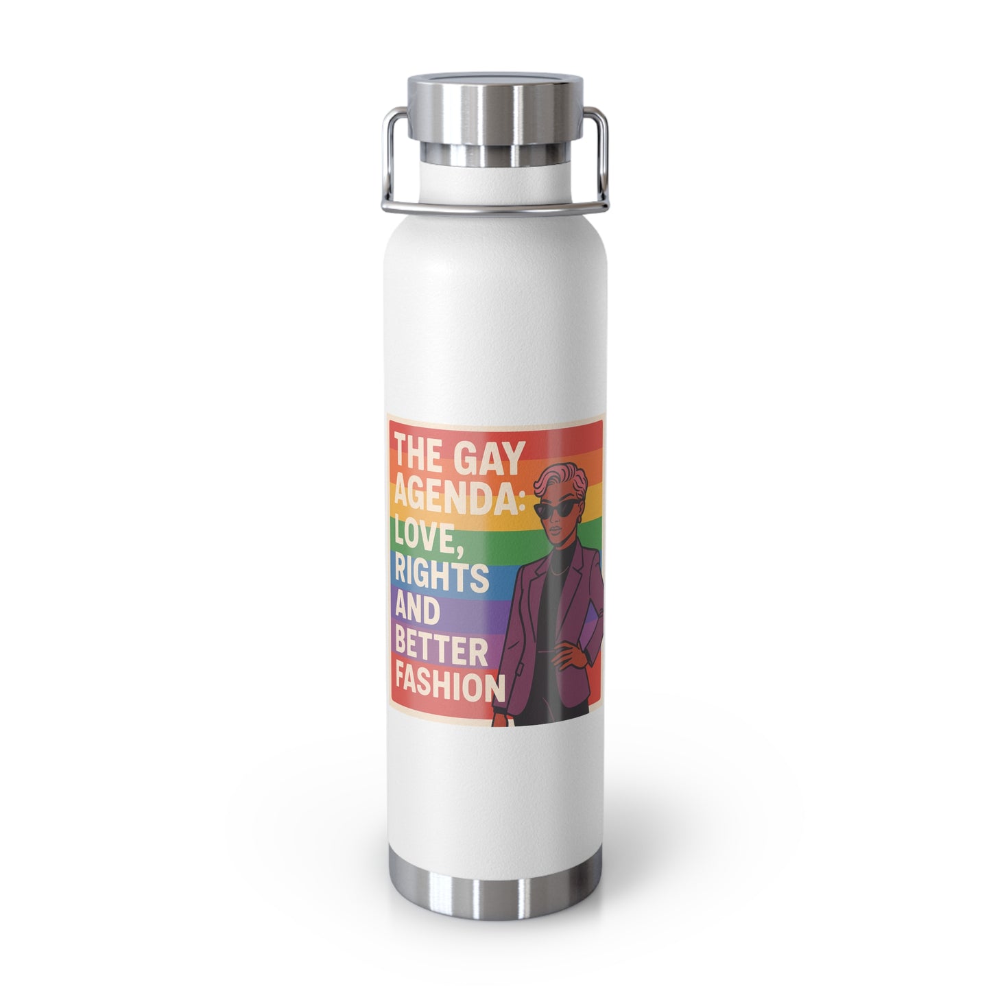 Pride-Themed Vacuum Insulated Water Bottle, LGBTQ+ Gifts, Eco-Friendly Hydration, Enthusiast Drinkware, Stylish Reusable Flask