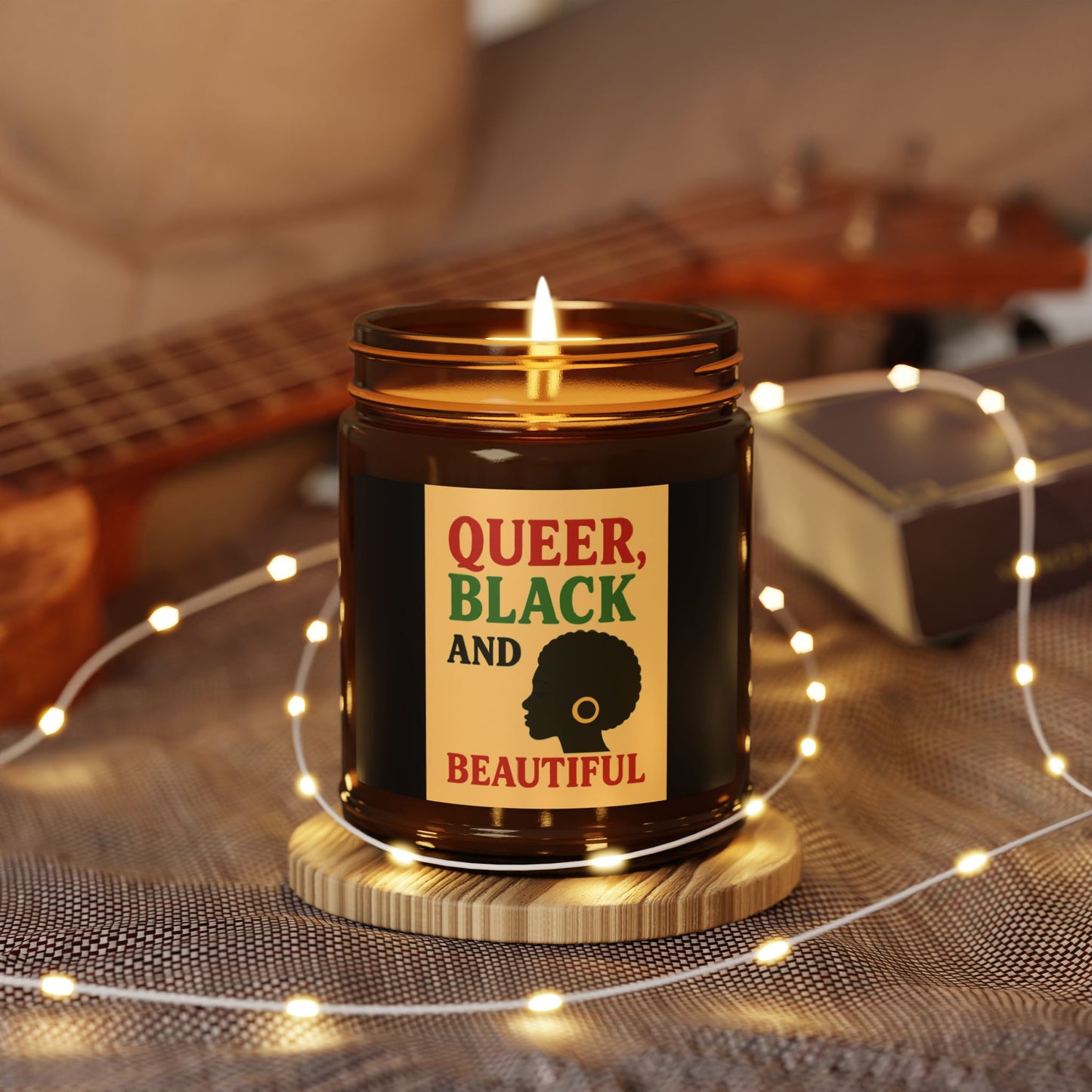 Queer Black and Beautiful Scented Soy Candle, Multi-Size Amber Jar, Eco-Friendly Home Decor, LGBTQ+ Gift, Aromatherapy Candle, [...]
