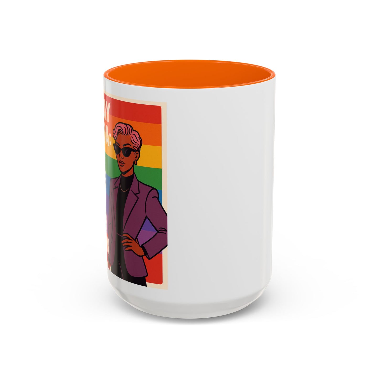 Pride-Inspired Accent Coffee Mug, LGBTQ+ Gift, Rainbow Design, Unique Coffee Cup, Fun Mug for Pride Month, Inspirational Tea Mug