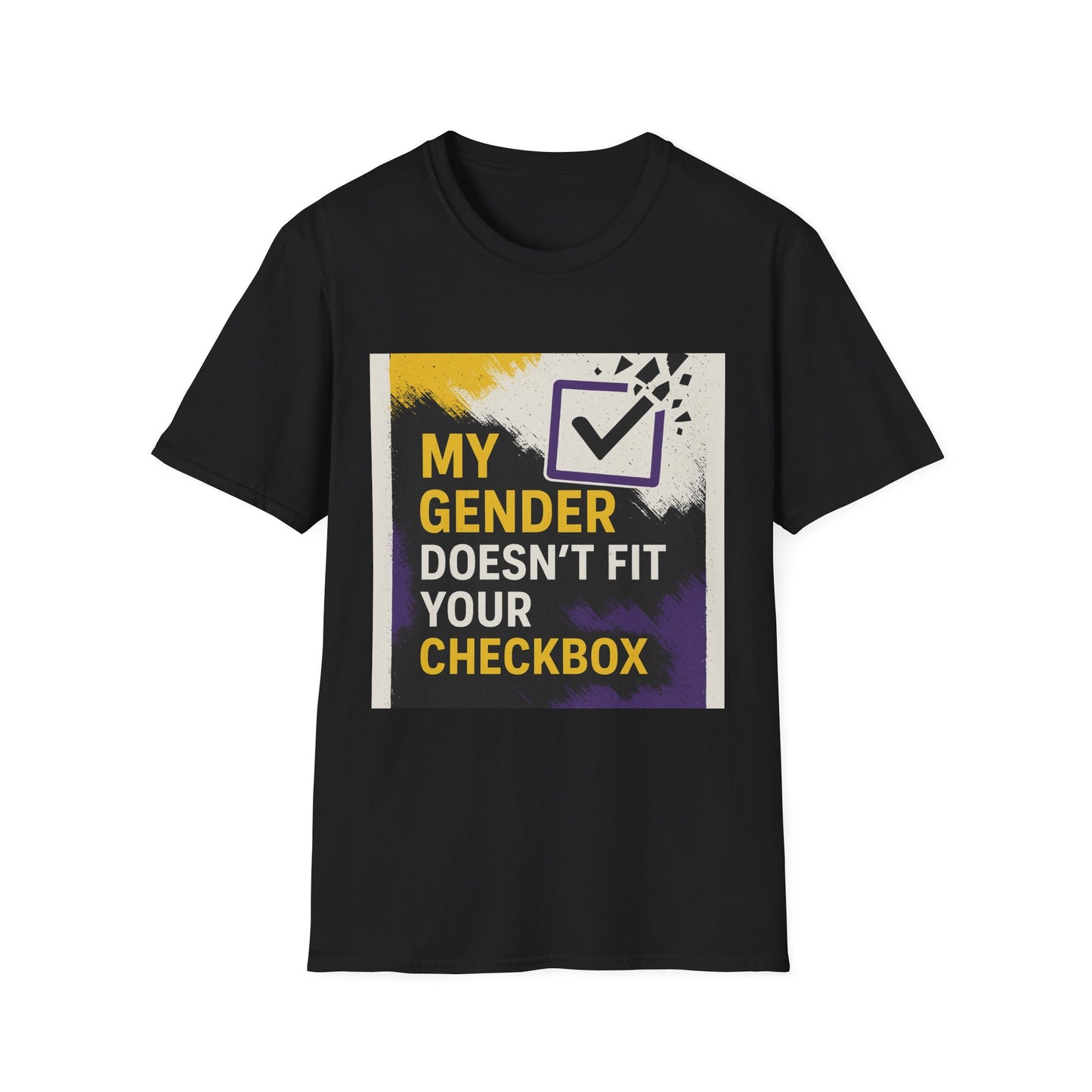 Nonbinary Unisex Softstyle T-Shirt, Gender Identity Tee, LGBTQ Pride Shirt, Custom Quote T-Shirt, Statement Graphic Tee