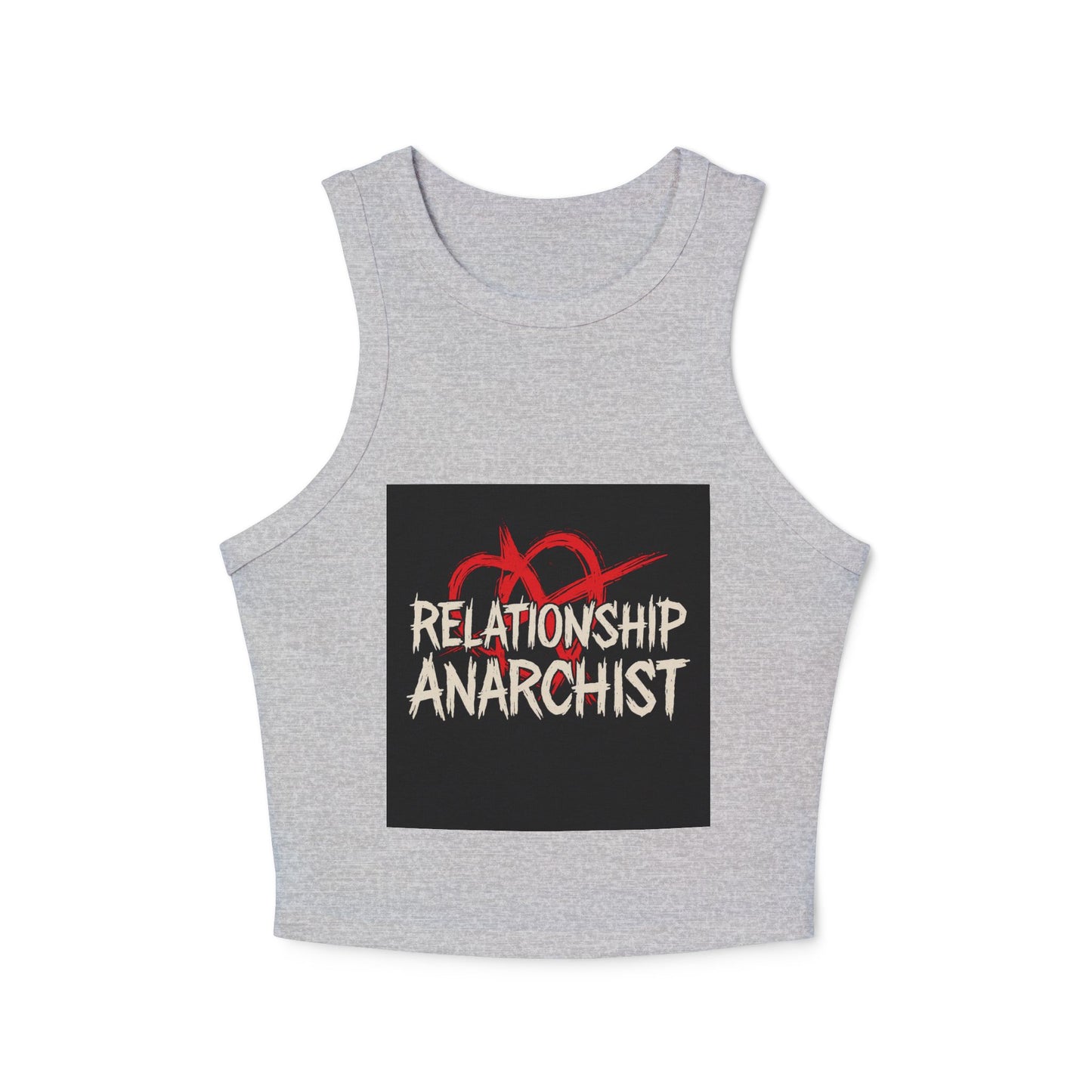 Women's Cropped Tank Top - Relationship Anarchist Tee for Free Spirits, Casual Wear, Festival Style, Gift for Her