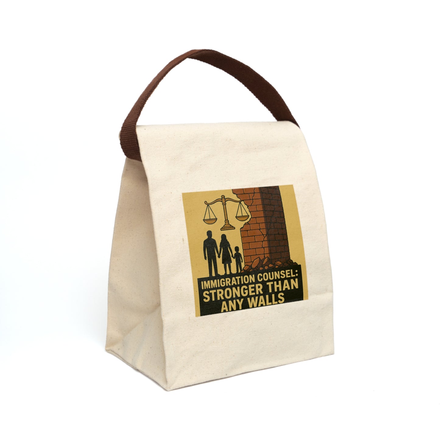 Immigration Attorney Lunch Bag - Stronger Than Any Walls, Eco-Friendly Lunch Tote, Gifts for Activists, Sustainable Bag, Vegan-Friendly Bag