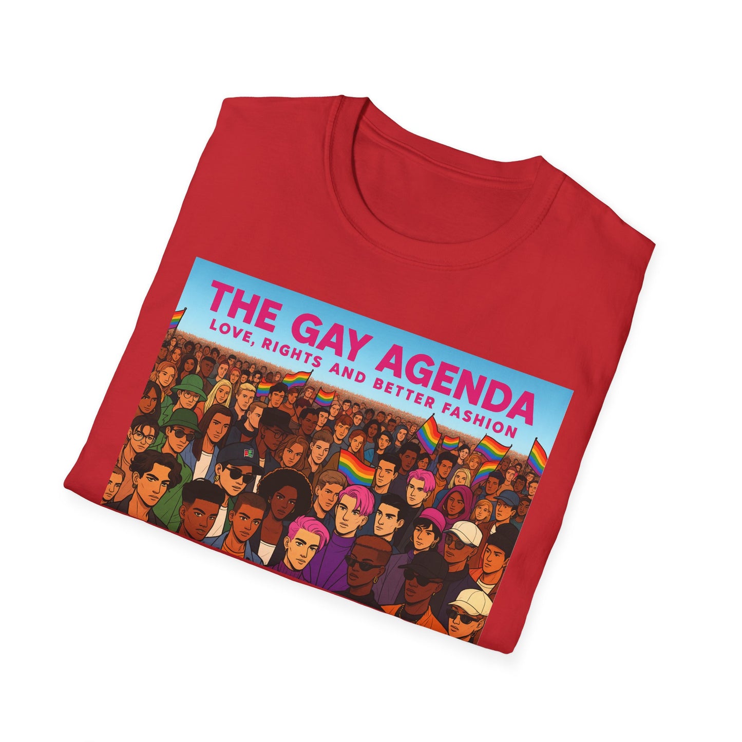 Colorful Pride T-Shirt | The Gay Agenda Tee, LGBTQ+ Apparel, Gay Rights Shirt, Pride Month Clothing, Festival Wear