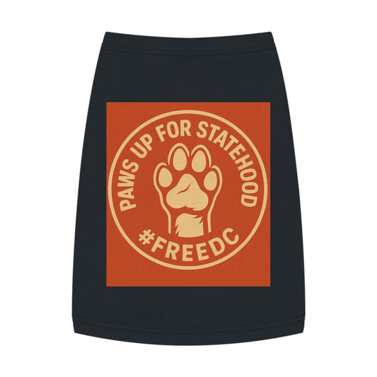 Pet Tank Top for Dogs, Paws Up for Statehood Tee, Dog Pride Apparel, Cute Pet Clothing, Funny Dog Shirt, Ideal for Pet Lovers