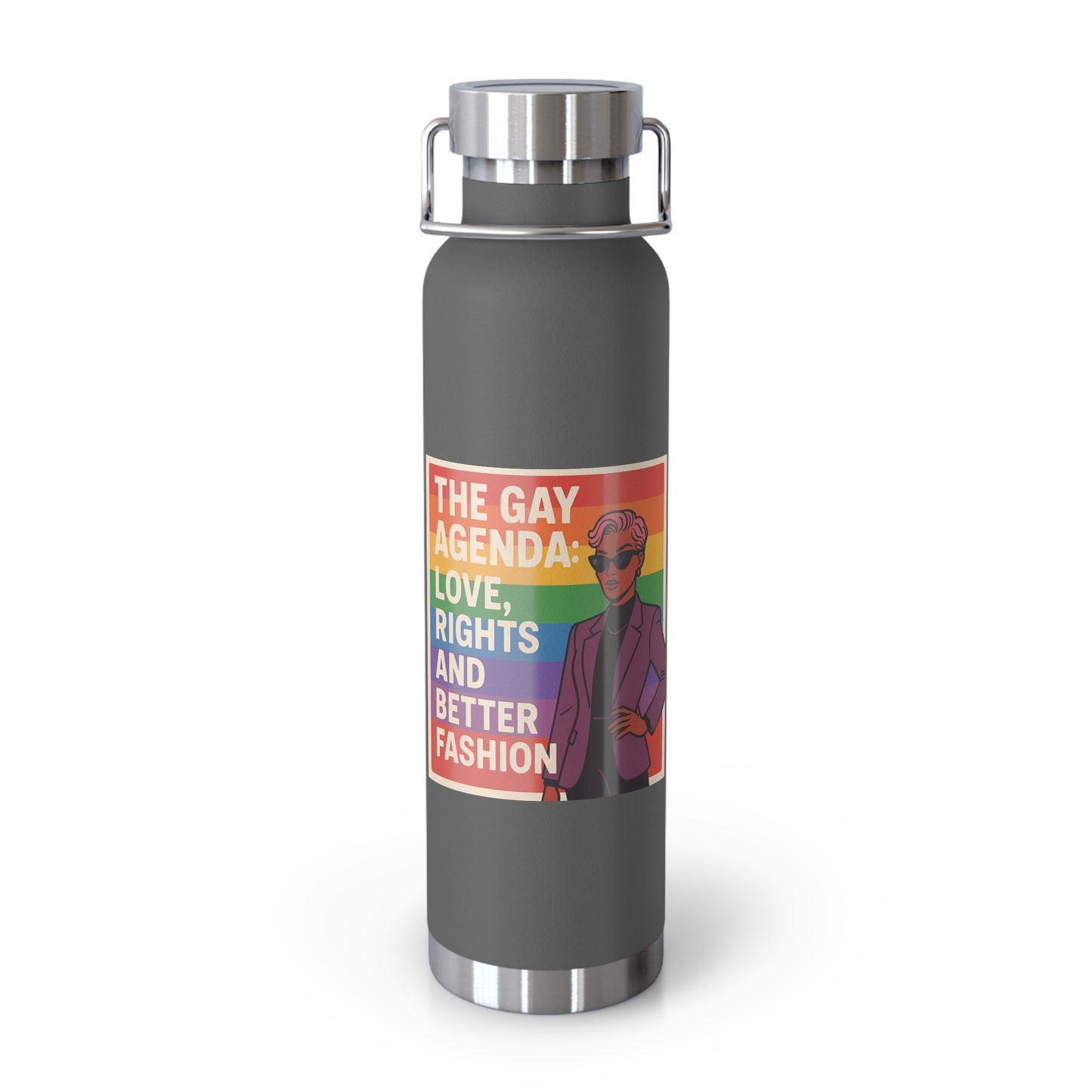 Pride-Themed Vacuum Insulated Water Bottle, LGBTQ+ Gifts, Eco-Friendly Hydration, Enthusiast Drinkware, Stylish Reusable Flask