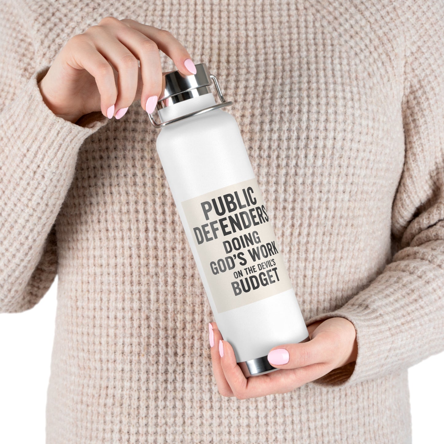 Public Defender Insulated Water Bottle, Glass of Courage, Gifts for Lawyers, Legal Appreciation, Motivational Hydration