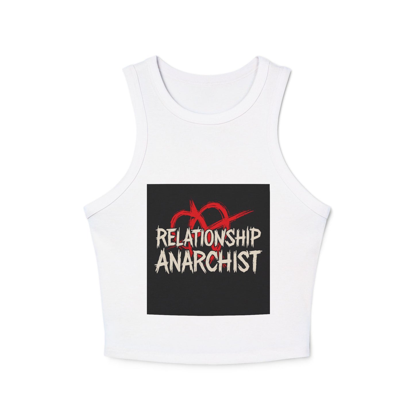 Women's Cropped Tank Top - Relationship Anarchist Tee for Free Spirits, Casual Wear, Festival Style, Gift for Her