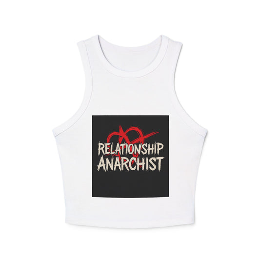 Women's Cropped Tank Top - Relationship Anarchist Tee for Free Spirits, Casual Wear, Festival Style, Gift for Her