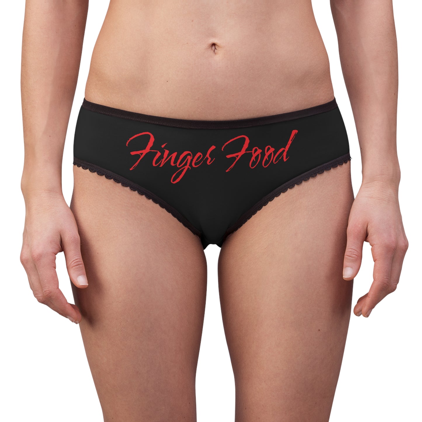 Playful Women's Briefs with 'Finger Food' Design, Cheeky Underwear, Fun Intimates, Gift for Food Lovers, Cherry Print Lingerie