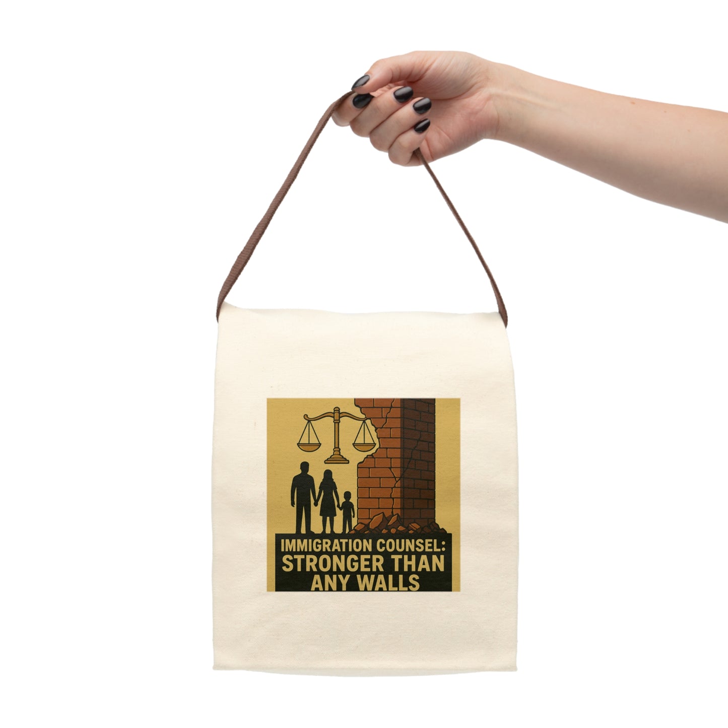 Immigration Attorney Lunch Bag - Stronger Than Any Walls, Eco-Friendly Lunch Tote, Gifts for Activists, Sustainable Bag, Vegan-Friendly Bag