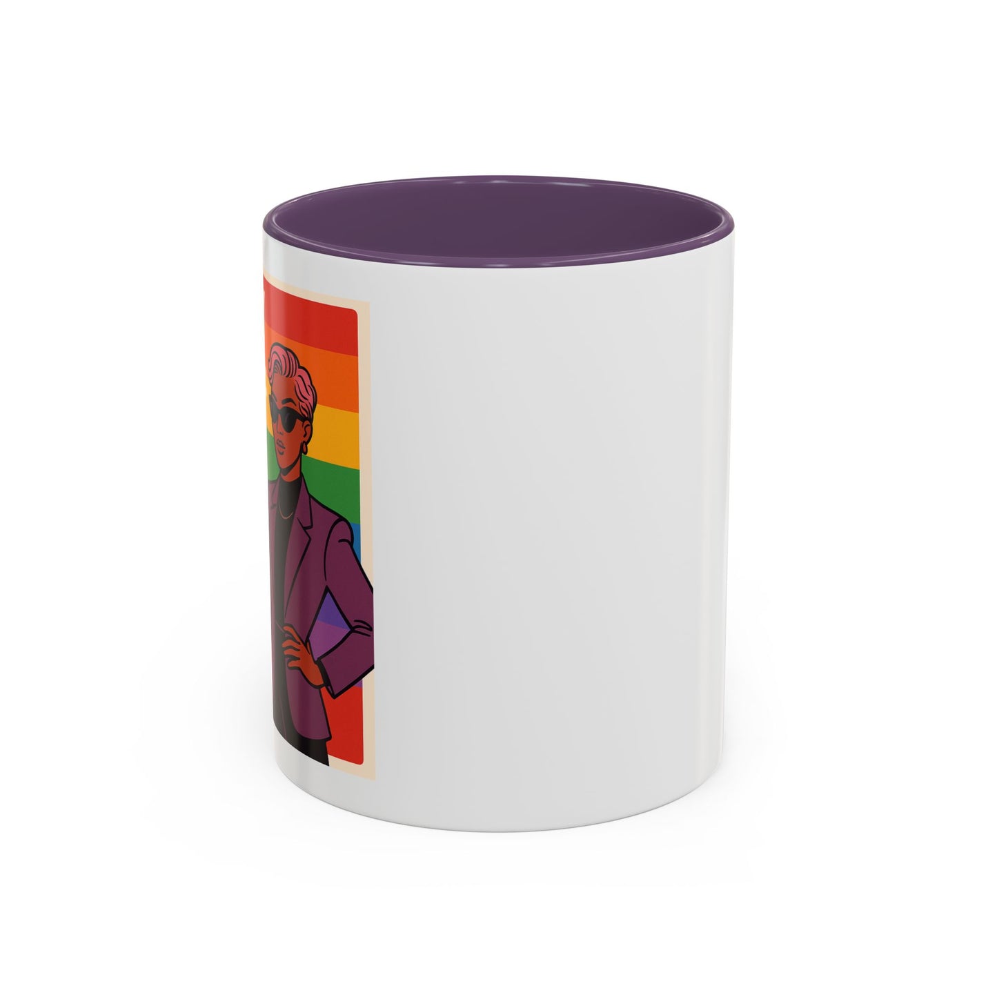 Pride-Inspired Accent Coffee Mug, LGBTQ+ Gift, Rainbow Design, Unique Coffee Cup, Fun Mug for Pride Month, Inspirational Tea Mug