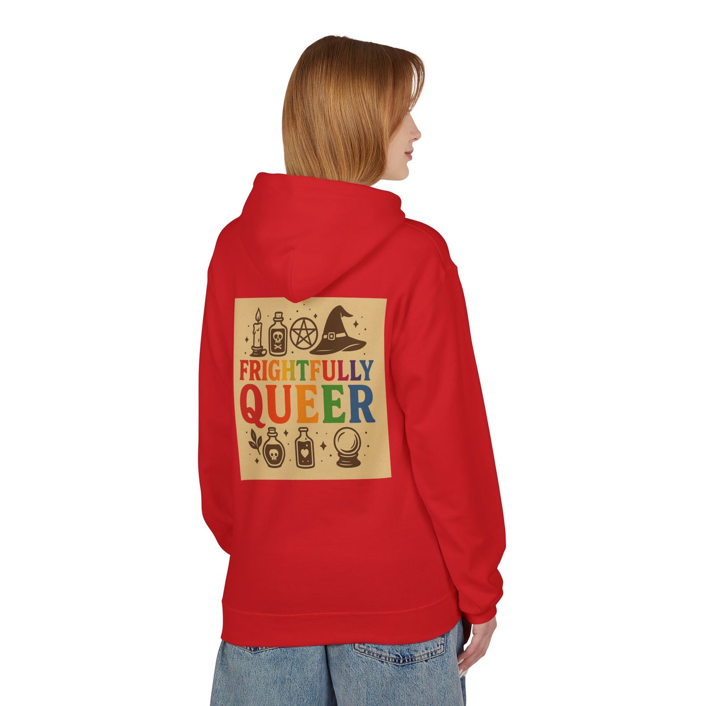 Frightfully Queer Hoodie, Cozy LGBTQ+ Hoodie, Halloween Sweater, Inclusive Apparel, Unisex Holiday Gift
