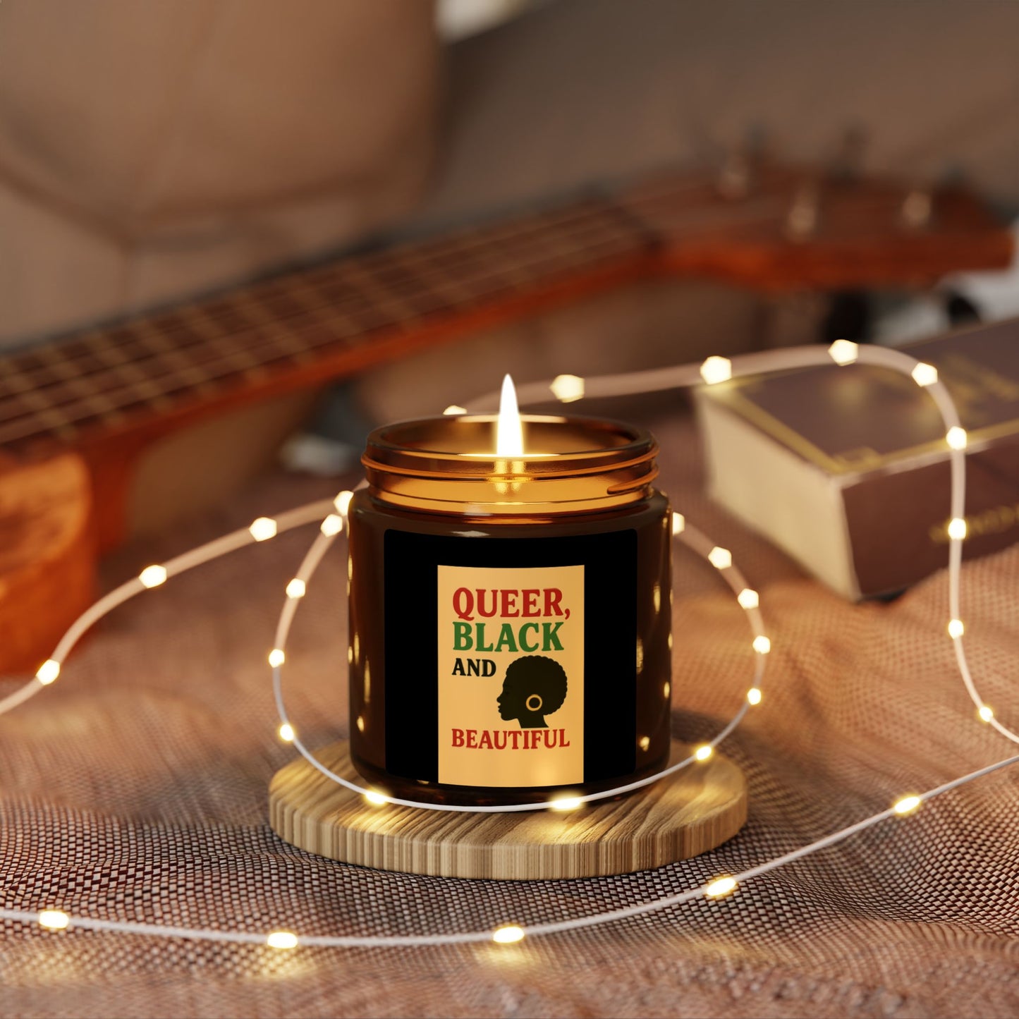 Queer Black and Beautiful Scented Soy Candle, Multi-Size Amber Jar, Eco-Friendly Home Decor, LGBTQ+ Gift, Aromatherapy Candle, [...]