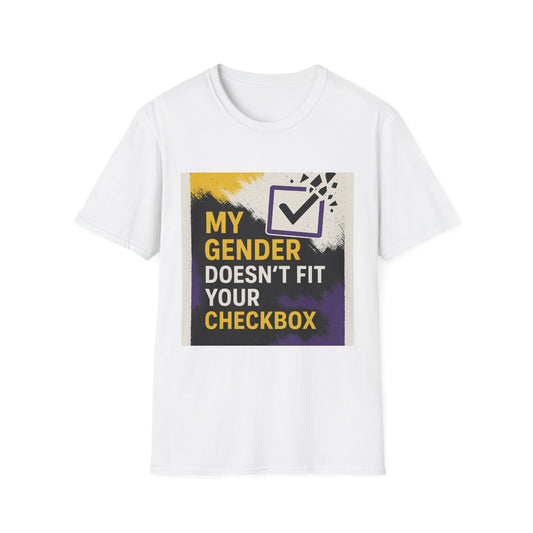 Nonbinary Unisex Softstyle T-Shirt, Gender Identity Tee, LGBTQ Pride Shirt, Custom Quote T-Shirt, Statement Graphic Tee