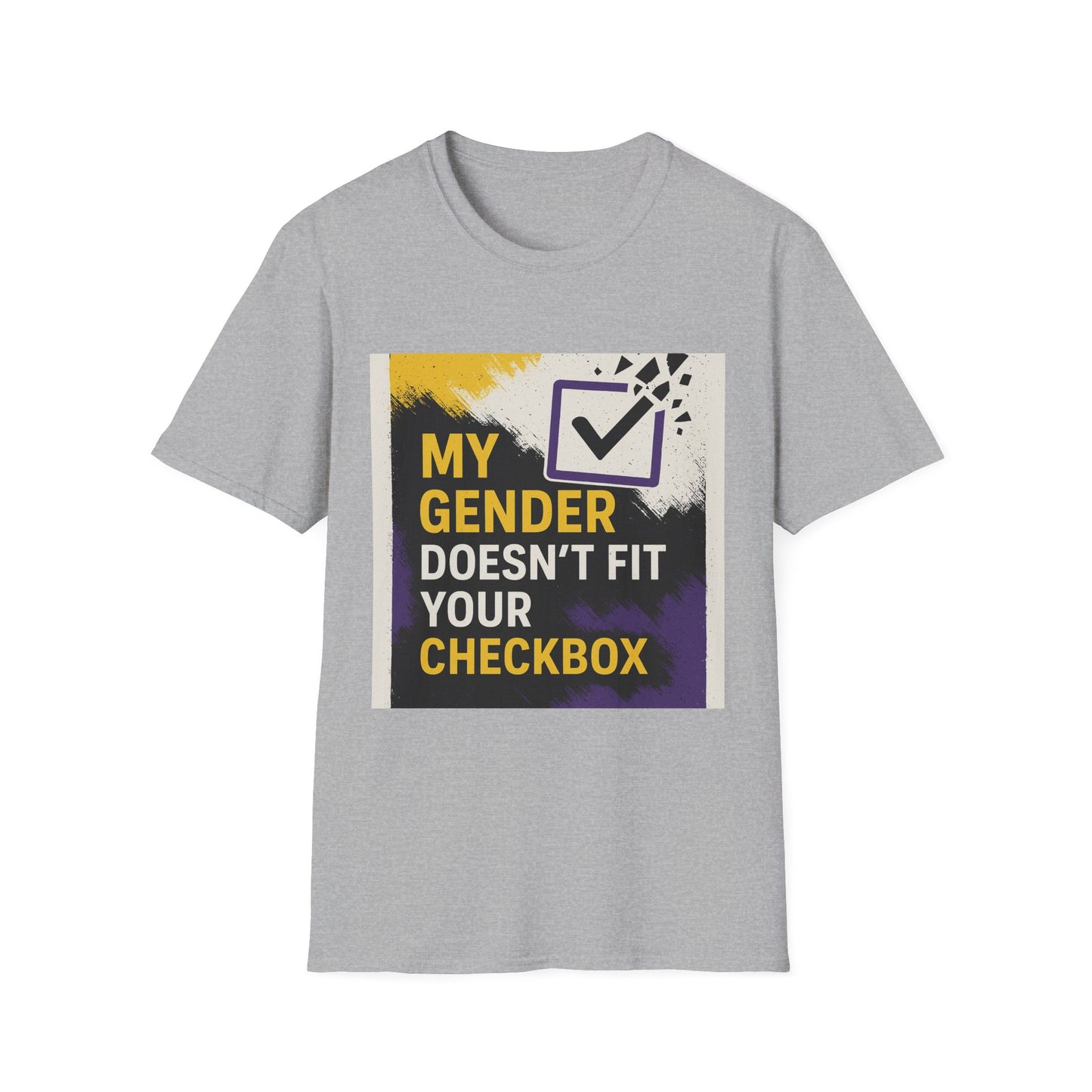 Nonbinary Unisex Softstyle T-Shirt, Gender Identity Tee, LGBTQ Pride Shirt, Custom Quote T-Shirt, Statement Graphic Tee