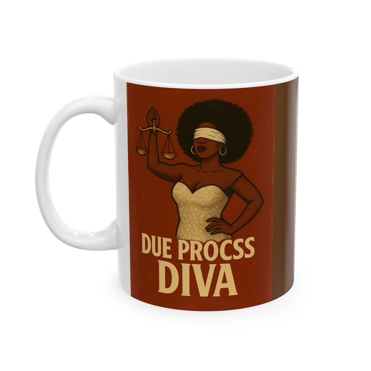 Humorous Justice Ceramic Mug - Perfect Gift for Lawyers, Graduates, Coffee Lovers, Funny Office Decor, Legal Humor