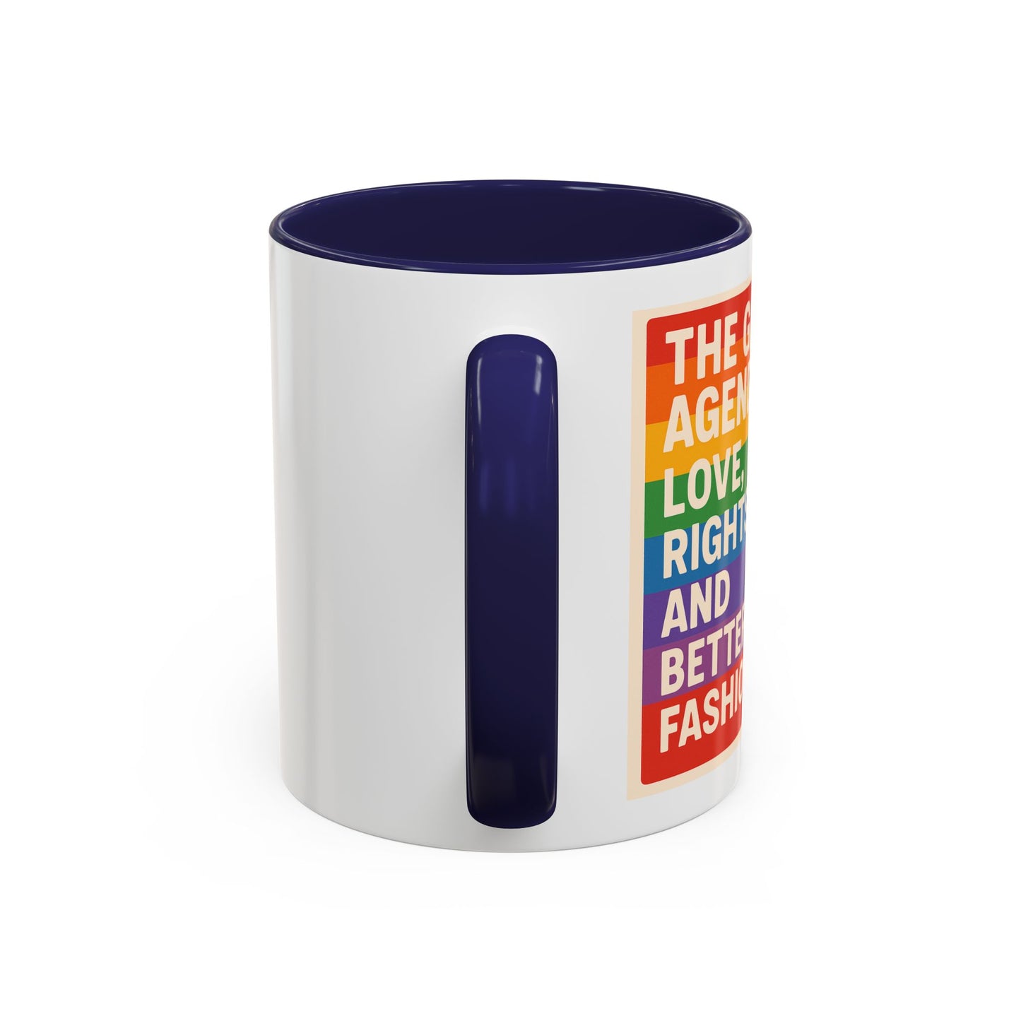 Pride-Inspired Accent Coffee Mug, LGBTQ+ Gift, Rainbow Design, Unique Coffee Cup, Fun Mug for Pride Month, Inspirational Tea Mug