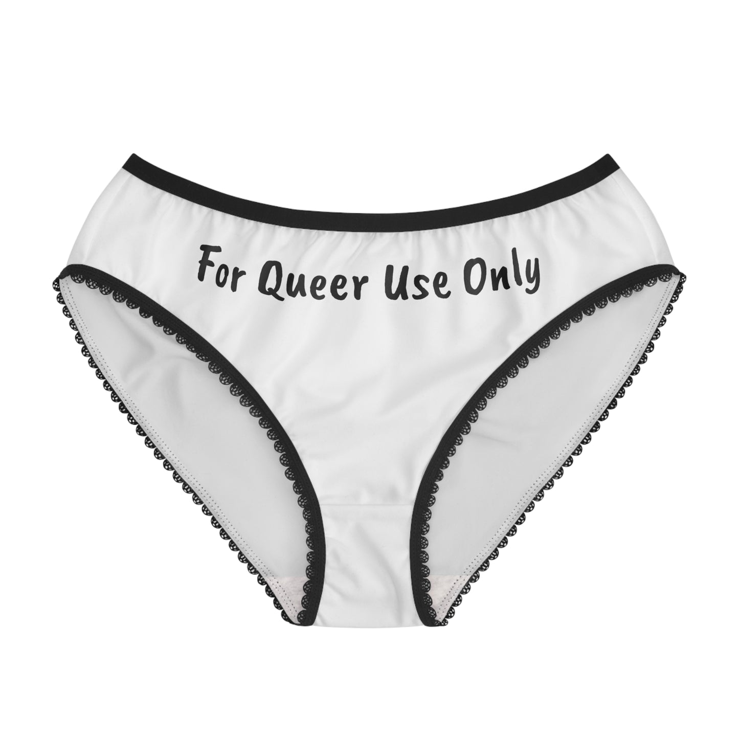 Women's Briefs - For Queer Use Only, LGBTQ+ Pride Underwear, Rainbow Heart Panties, Comfortable Everyday Briefs, Inclusive Feminine Wear