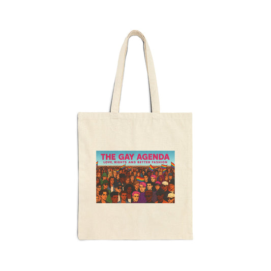 Colorful Pride Cotton Canvas Tote Bag - Eco-Friendly, LGBTQ+ Support, Shopping, Beach, or Gift Idea