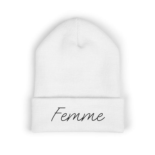 Embroidered Beanie, Cozy Winter Hat, Fashion Accessory, Gift for Her, Femme LGBTQ, Cute Fall Style
