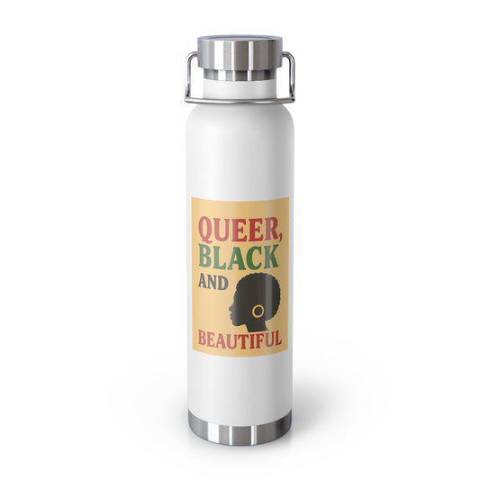 Queer Black and Beautiful Travel Bottle - Stylish Insulated Water Bottle, Eco-Friendly Hydration for Activists, Pride Events, Gifts