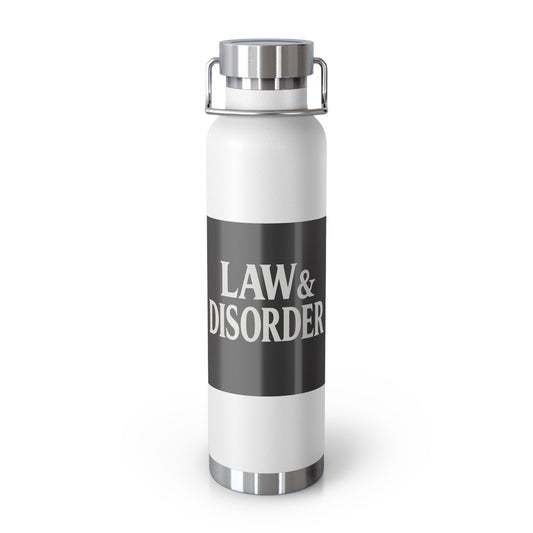 Stylish Insulated Water Bottle - Law & Disorder, Eco-Friendly Hydration, Perfect for Office, Gifts, Fitness, Travel, Outdoor Adventures