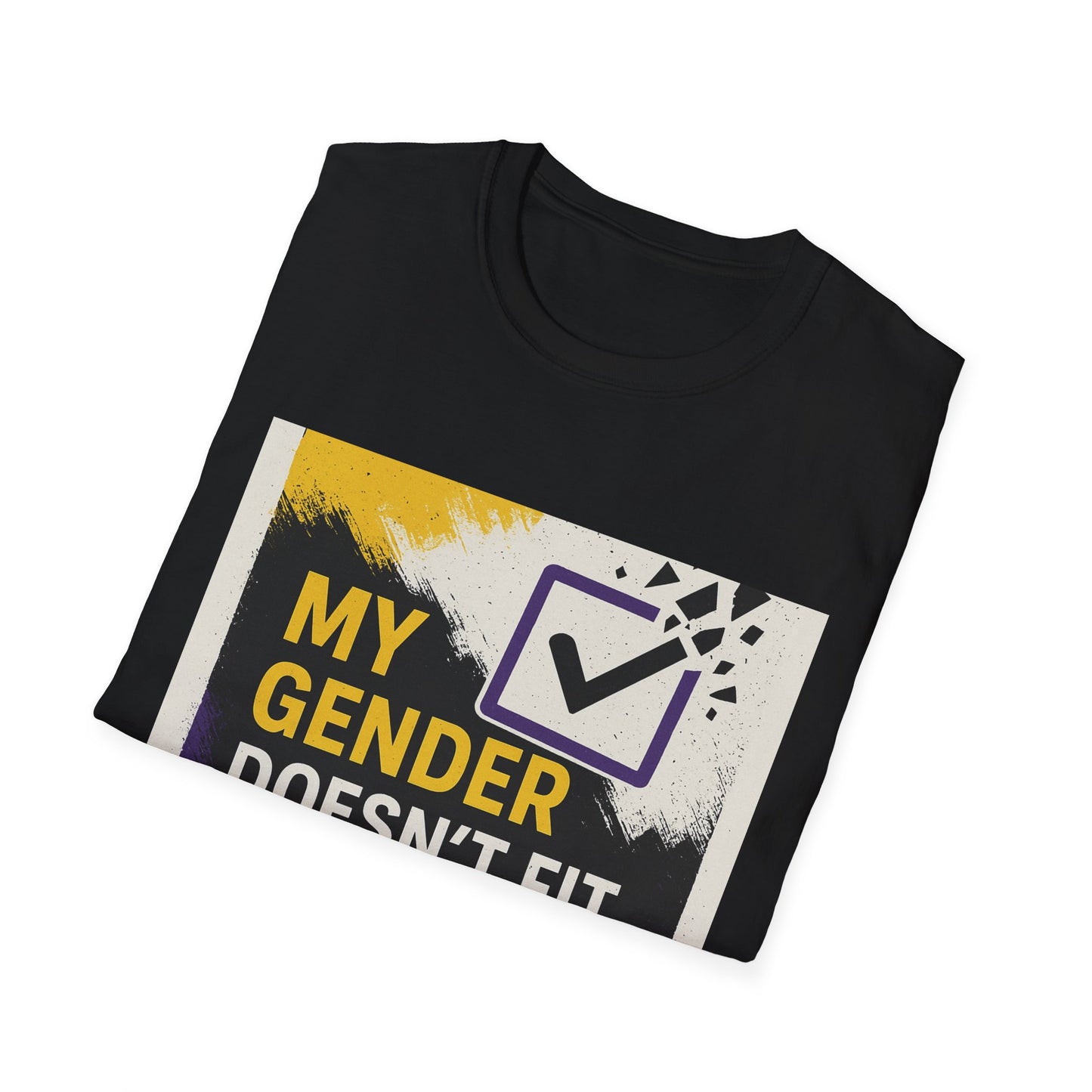 Nonbinary Unisex Softstyle T-Shirt, Gender Identity Tee, LGBTQ Pride Shirt, Custom Quote T-Shirt, Statement Graphic Tee