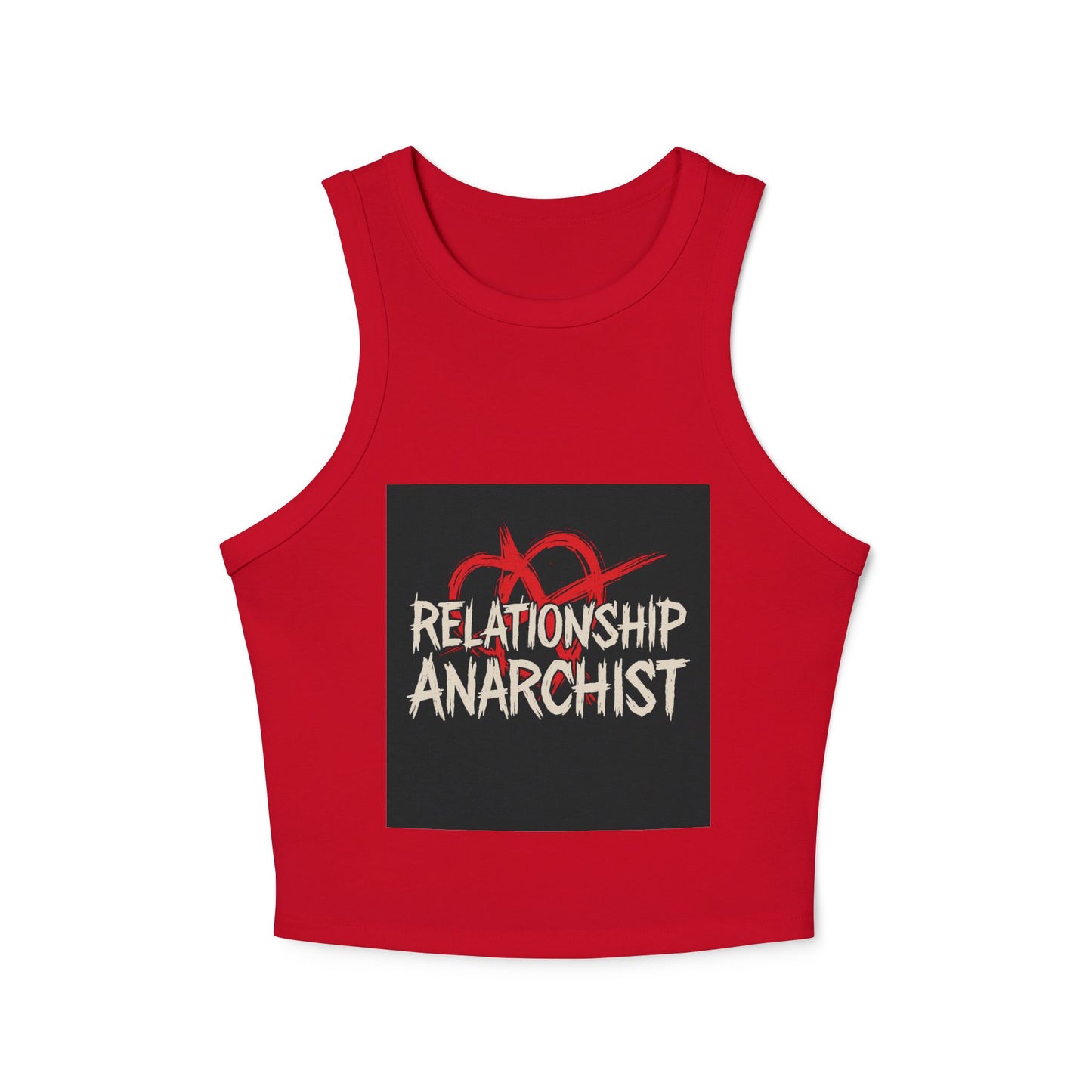 Women's Cropped Tank Top - Relationship Anarchist Tee for Free Spirits, Casual Wear, Festival Style, Gift for Her