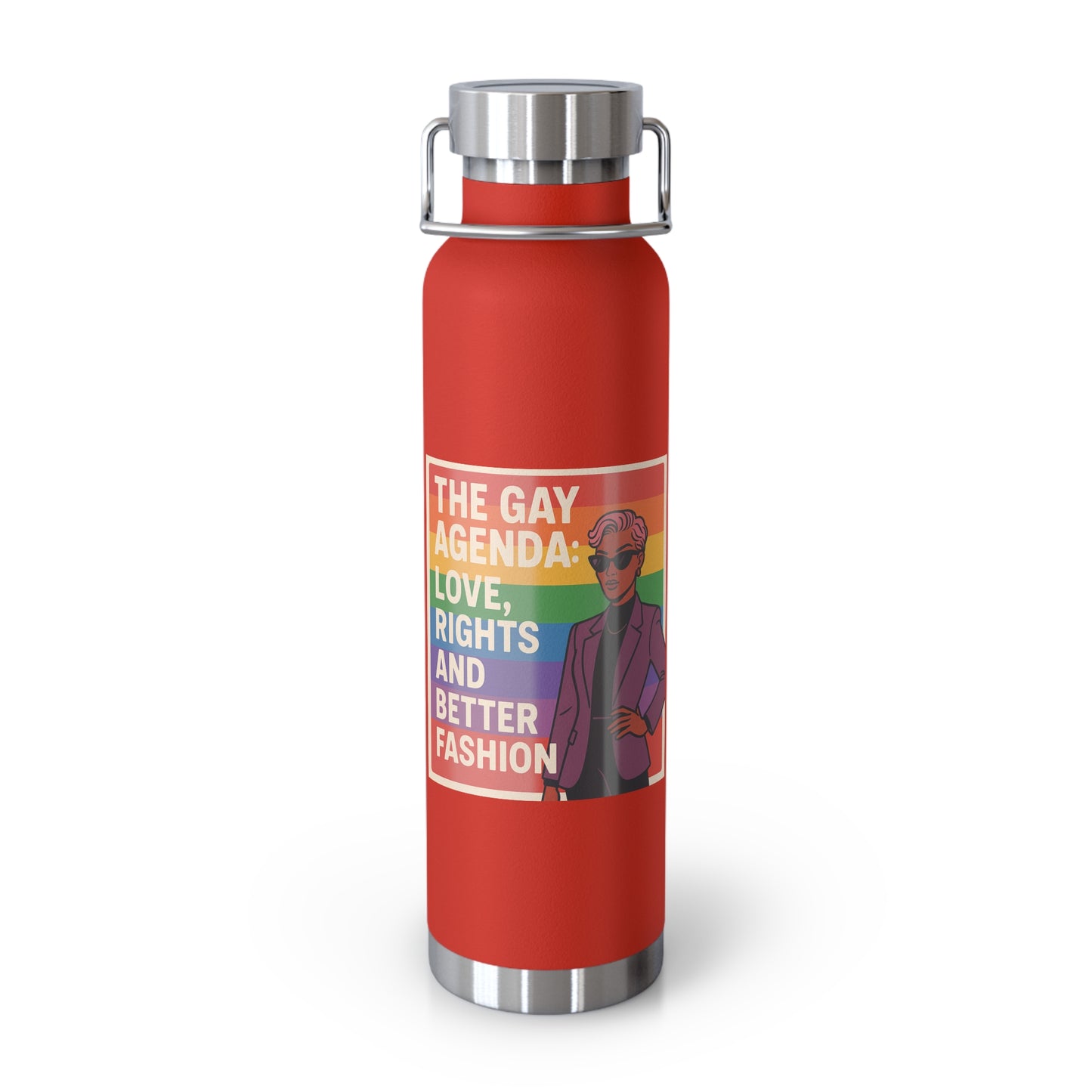 Pride-Themed Vacuum Insulated Water Bottle, LGBTQ+ Gifts, Eco-Friendly Hydration, Enthusiast Drinkware, Stylish Reusable Flask
