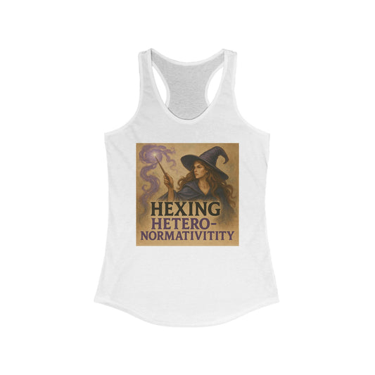 Hexing Heteronormativity Racerback Tank for Women, Witchy Workout Top, Feminist Fitness Shirt, Halloween Gift, Spellbound Apparel