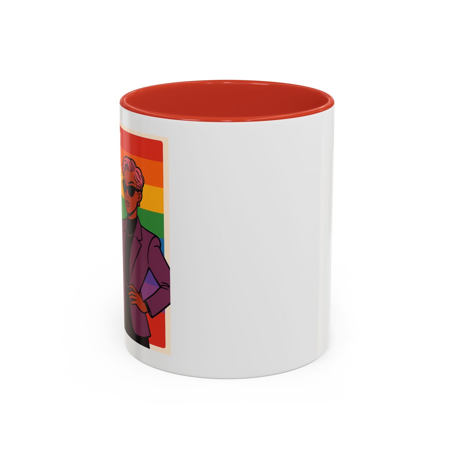 Pride-Inspired Accent Coffee Mug, LGBTQ+ Gift, Rainbow Design, Unique Coffee Cup, Fun Mug for Pride Month, Inspirational Tea Mug