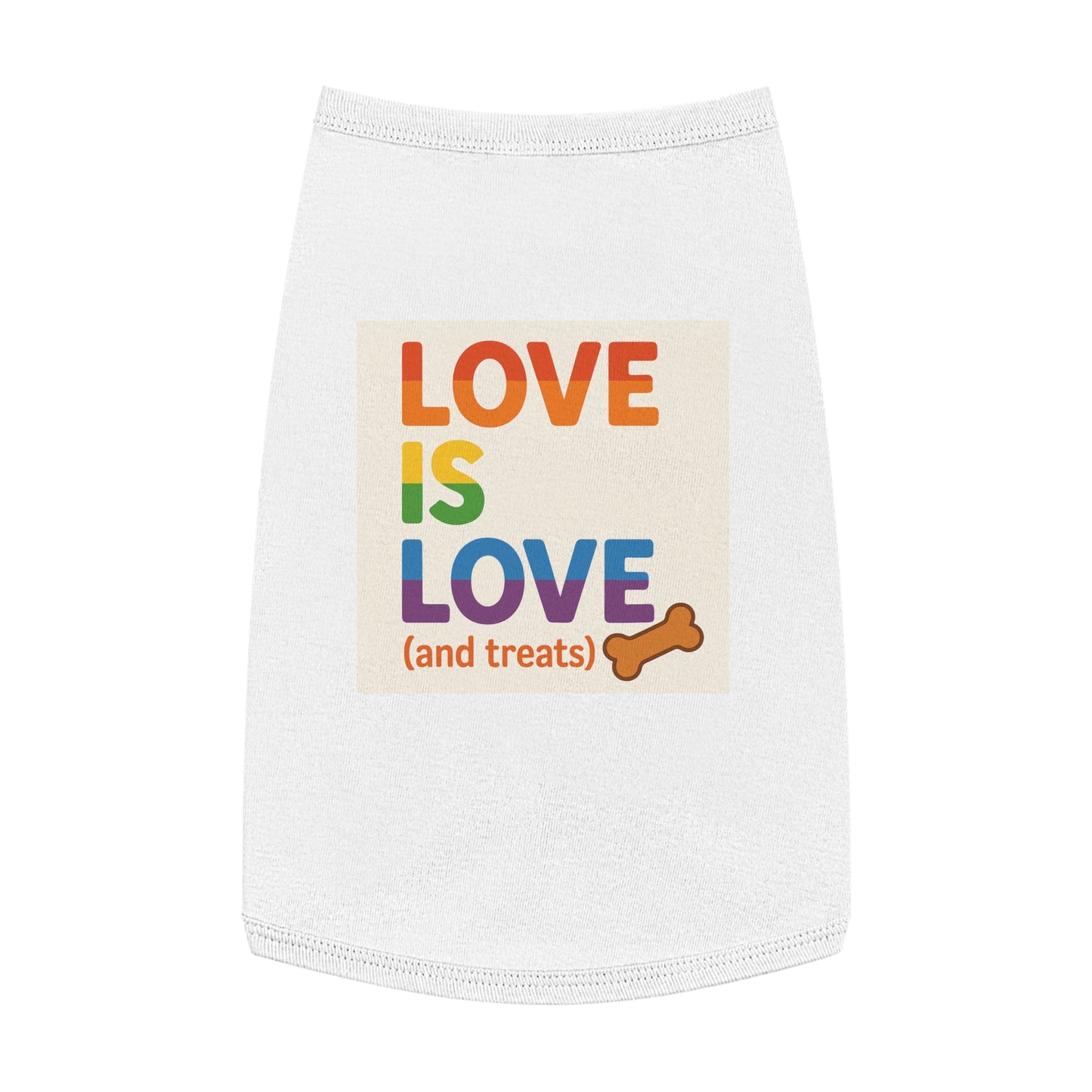 Rainbow Love Pet Tank Top, Funny Dog Shirt, LGBTQ+ Pet Apparel, Summer Dog Clothes, Comfortable Pet Wear, Pride Month Pet Outfit
