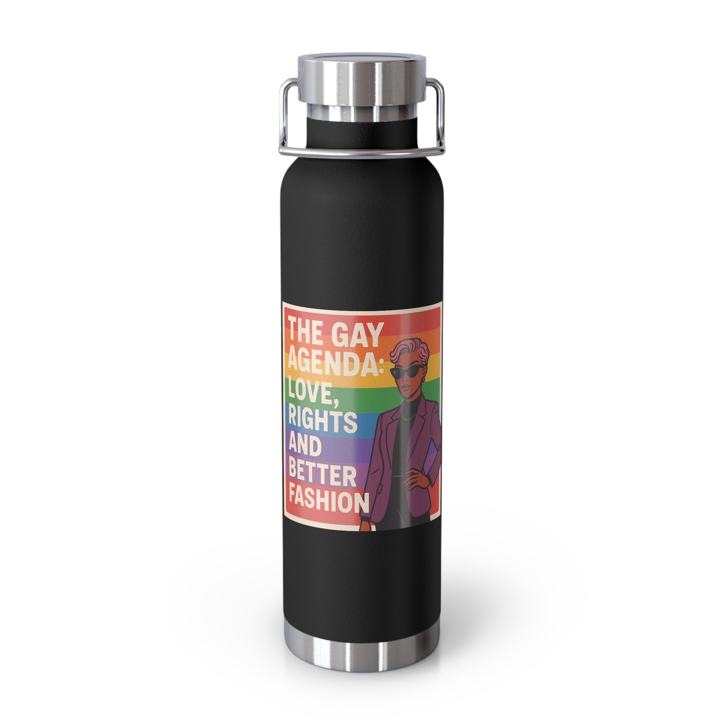 Pride-Themed Vacuum Insulated Water Bottle, LGBTQ+ Gifts, Eco-Friendly Hydration, Enthusiast Drinkware, Stylish Reusable Flask