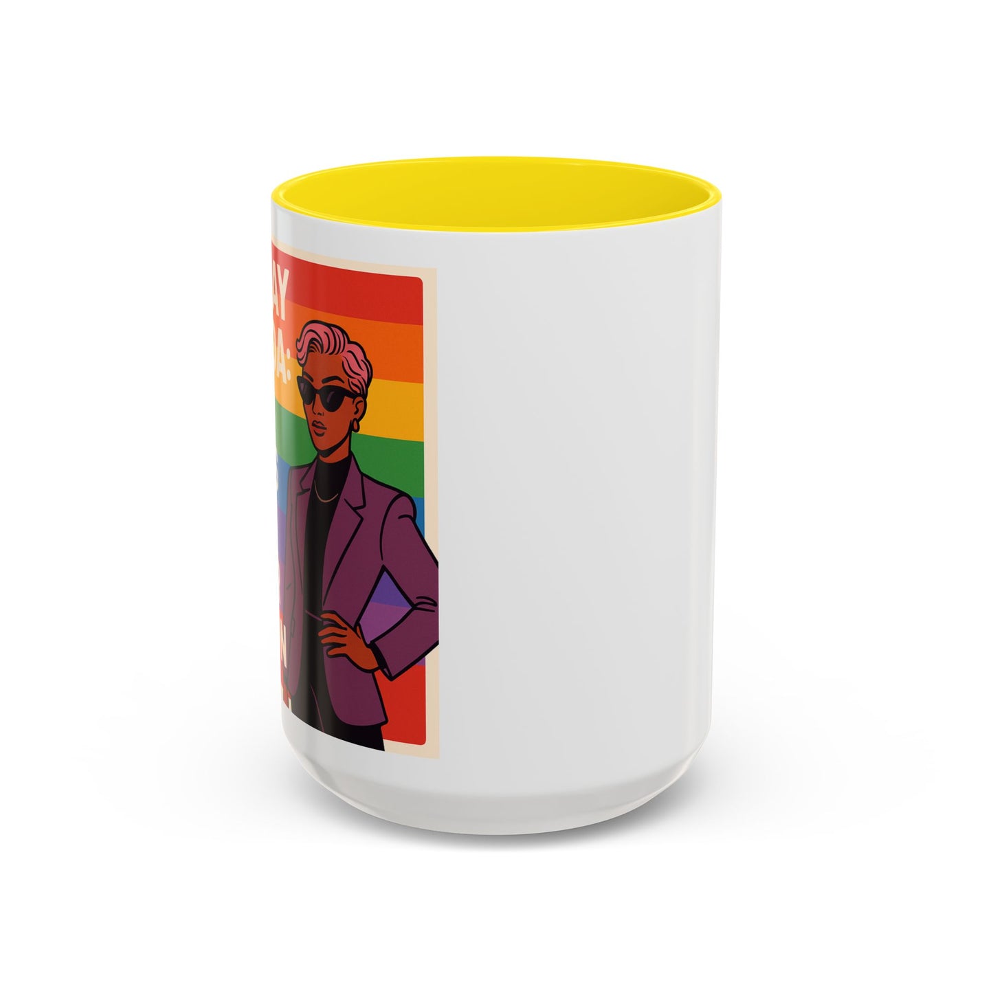 Pride-Inspired Accent Coffee Mug, LGBTQ+ Gift, Rainbow Design, Unique Coffee Cup, Fun Mug for Pride Month, Inspirational Tea Mug
