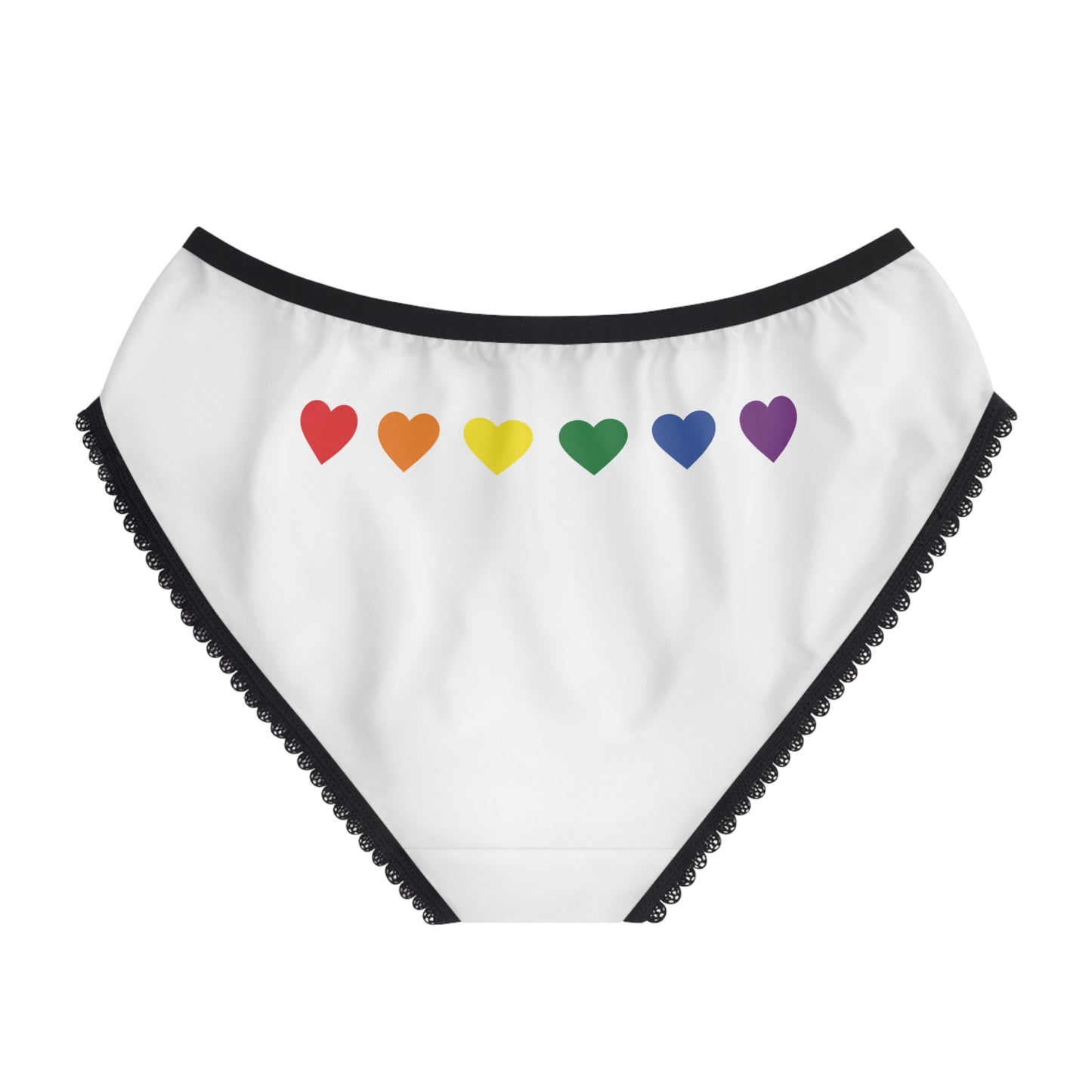 Women's Briefs - For Queer Use Only, LGBTQ+ Pride Underwear, Rainbow Heart Panties, Comfortable Everyday Briefs, Inclusive Feminine Wear