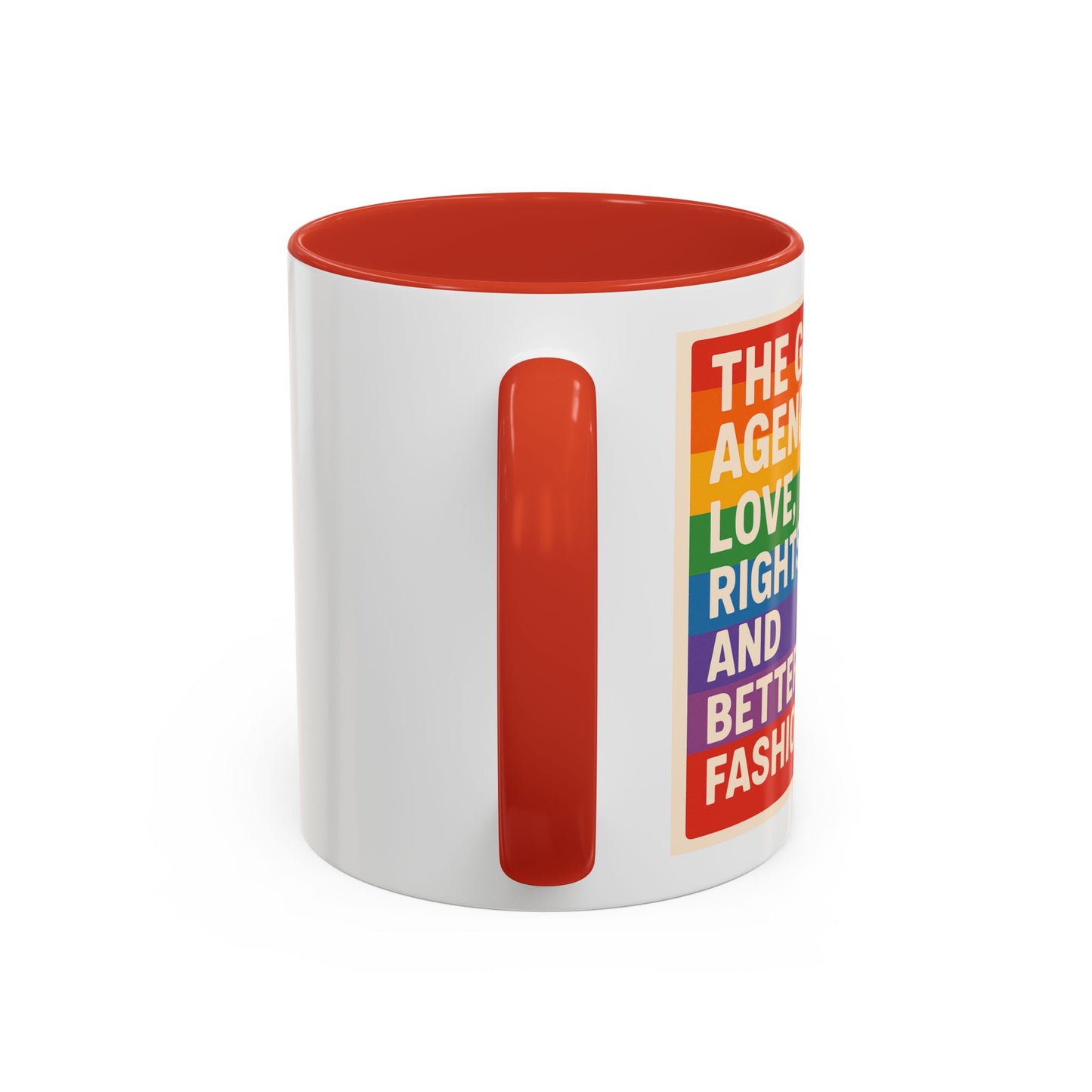 Pride-Inspired Accent Coffee Mug, LGBTQ+ Gift, Rainbow Design, Unique Coffee Cup, Fun Mug for Pride Month, Inspirational Tea Mug