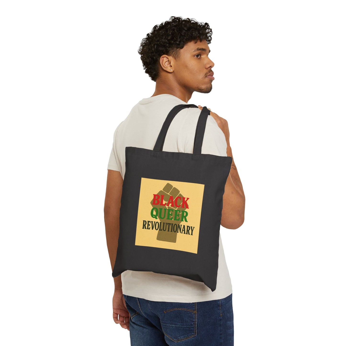 Black Queer Revolutionary Tote Bag, Eco-Friendly Reusable Shopping Bag, Social Justice Gift, LGBTQ+ Pride Accessory, Canvas Eco Tote